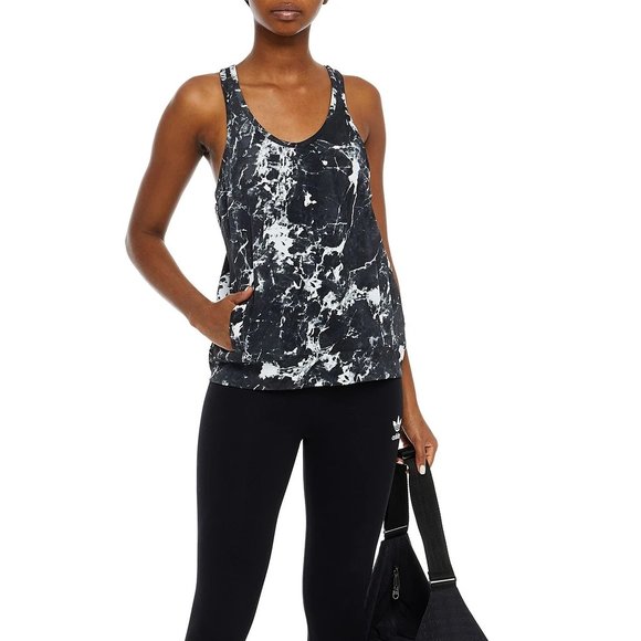 NORMA KAMALI Tie Dyed Marble Pocket Racer Tank - Picture 1 of 11